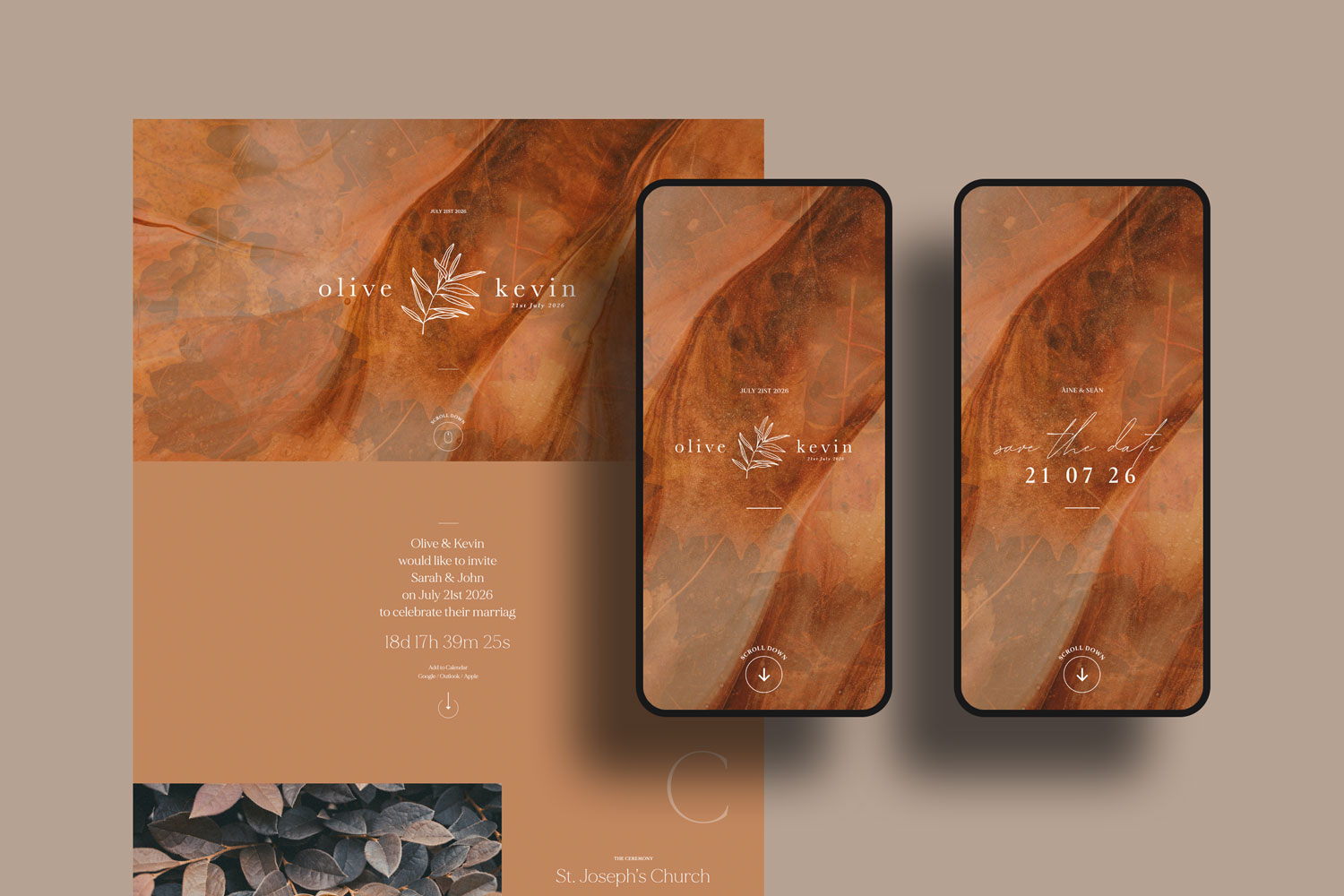 Online wedding invitations, paperless digital WhatsApp evites and websites, save the dates and thank you cards.