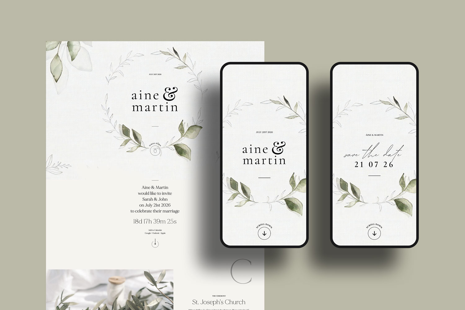 Online wedding invitations, paperless digital WhatsApp evites and websites, save the dates and thank you cards.