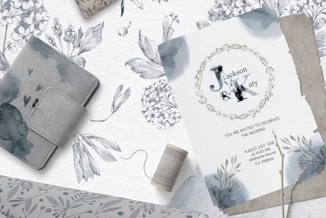 Song of Herbs Printed wedding invitations and save the dates with premium envelopes, wax seals, vellum and ribbon.