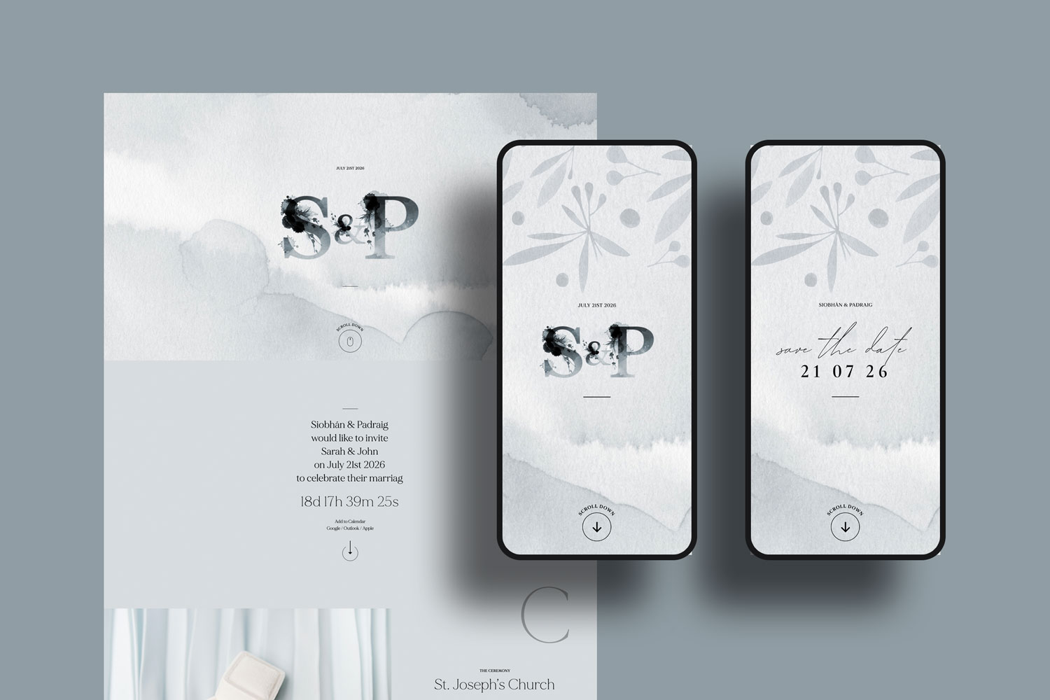 Online wedding invitations, paperless digital WhatsApp evites and websites, save the dates and thank you cards.