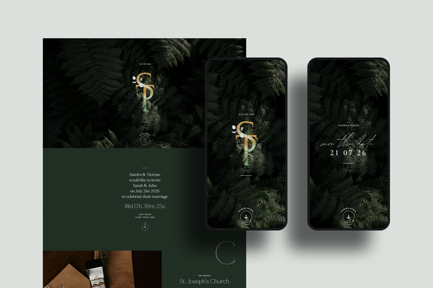 Online wedding invitations, paperless digital WhatsApp evites and websites, save the dates and thank you cards.
