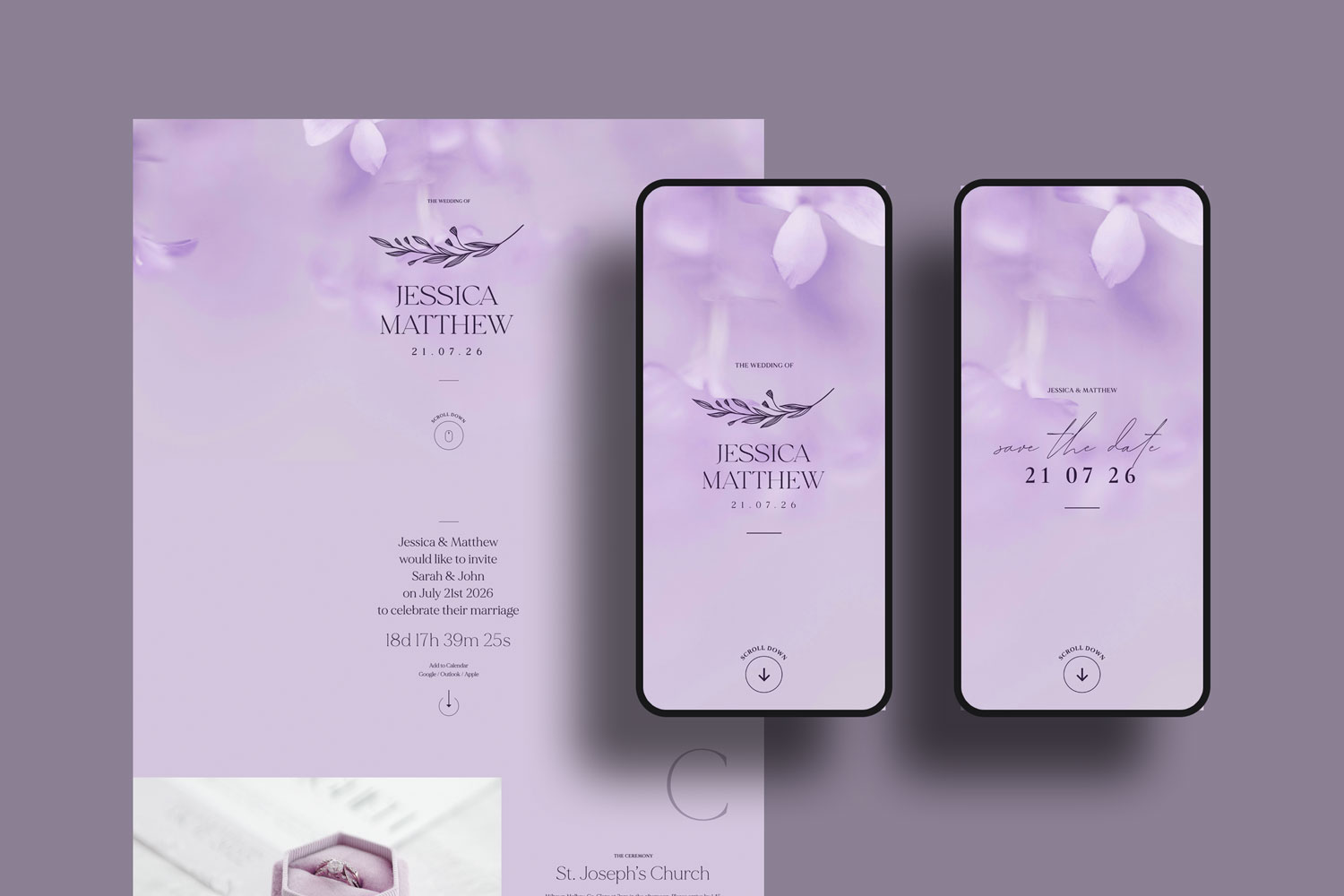 Online wedding invitations, paperless digital WhatsApp evites and websites, save the dates and thank you cards.