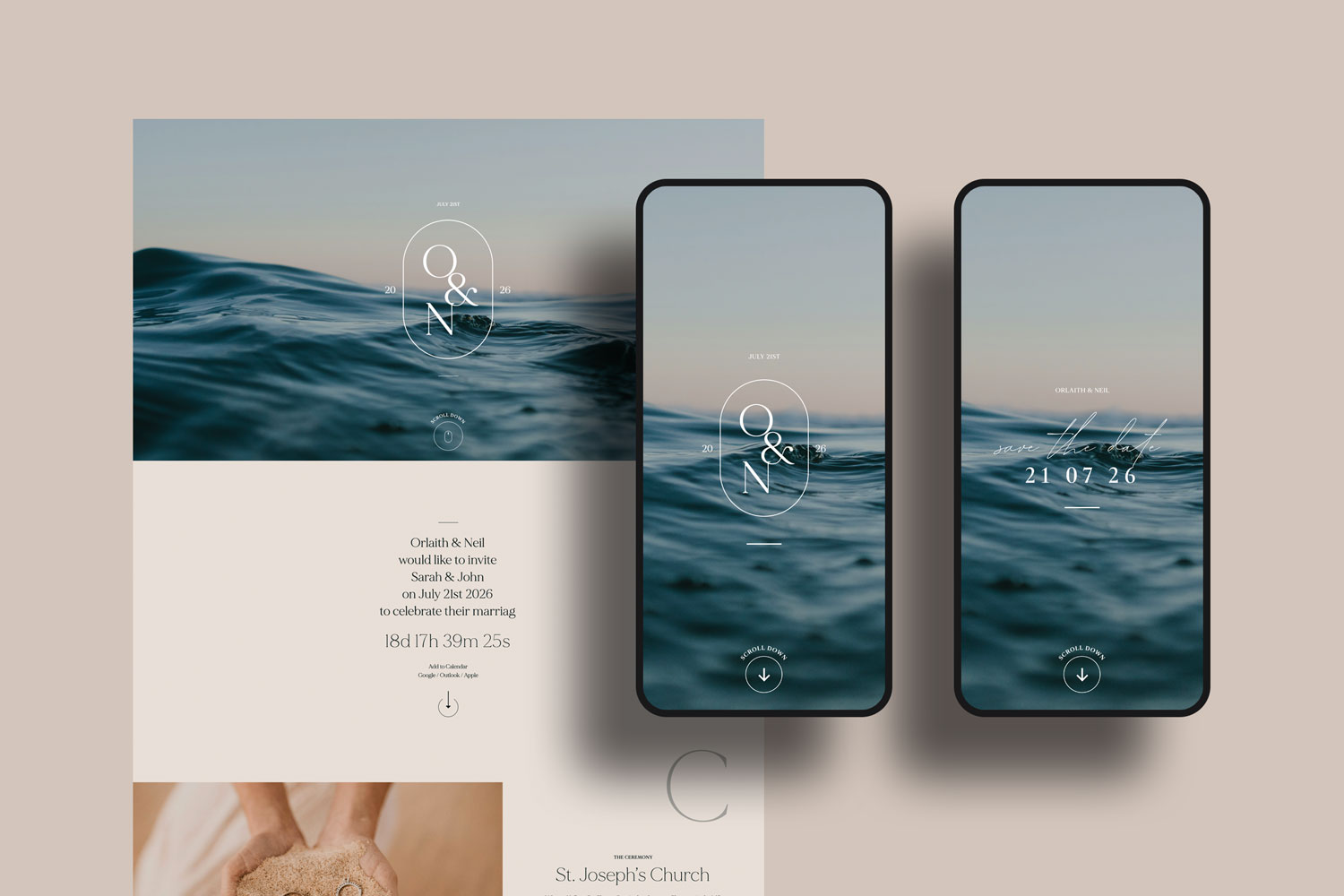 Online wedding invitations, paperless digital WhatsApp evites and websites, save the dates and thank you cards.