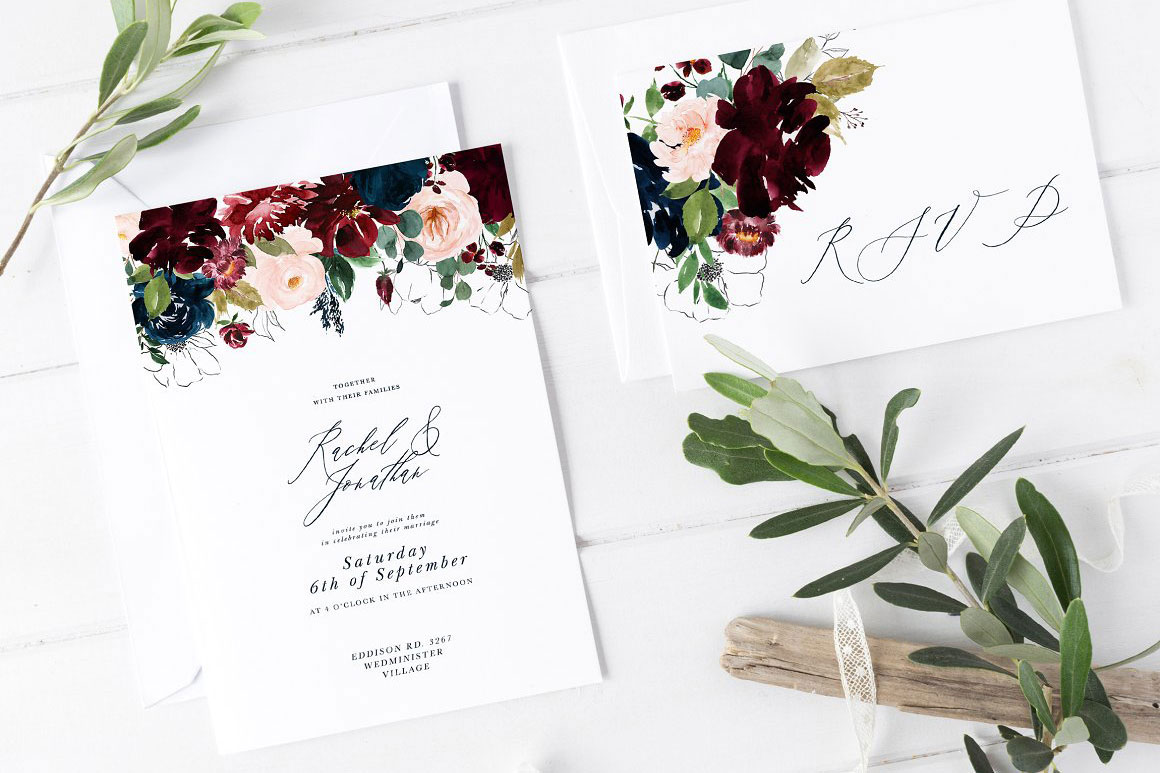 Opulent Printed wedding invitations and save the dates with premium envelopes, wax seals, vellum and ribbon.