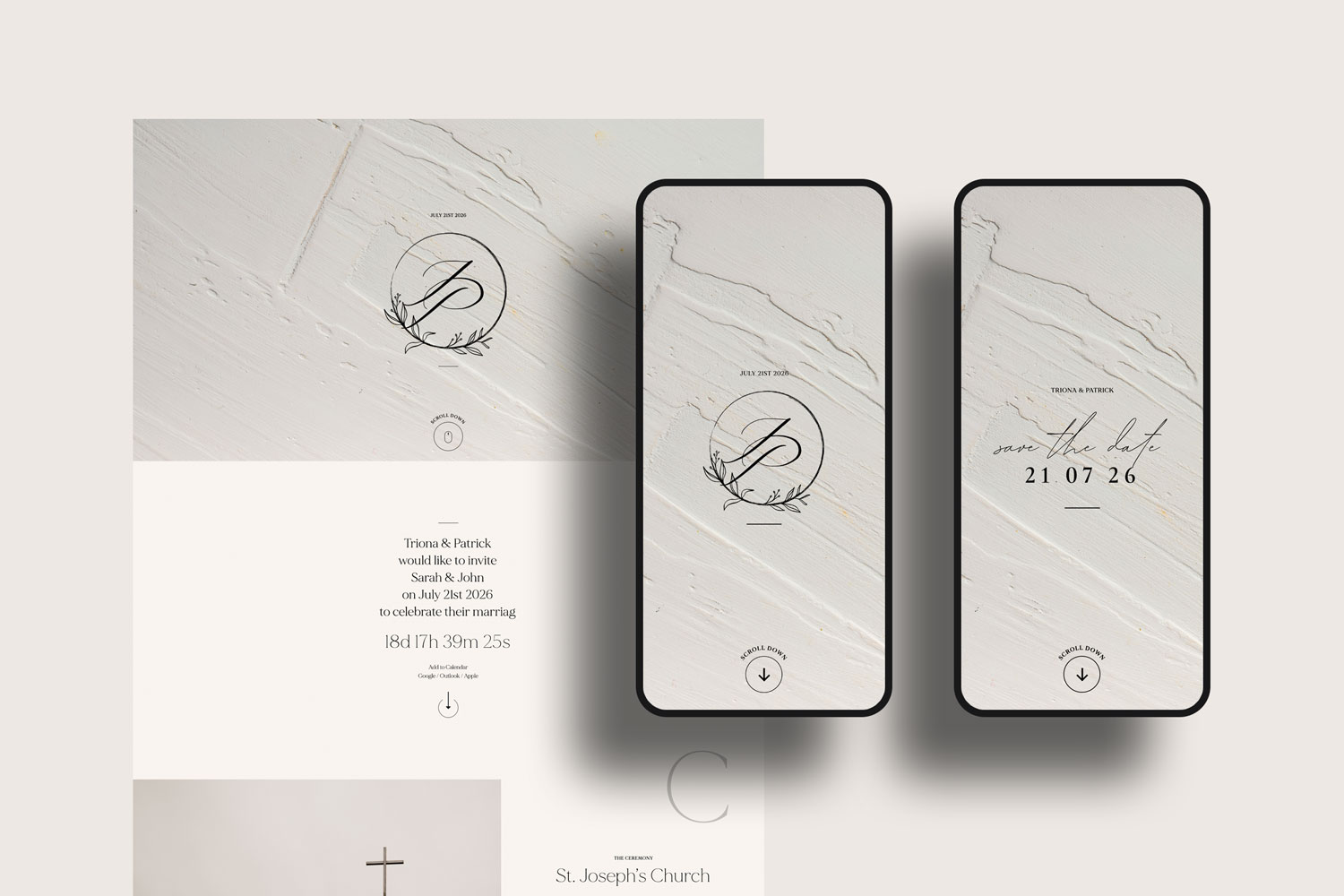 Online wedding invitations, paperless digital WhatsApp evites and websites, save the dates and thank you cards.