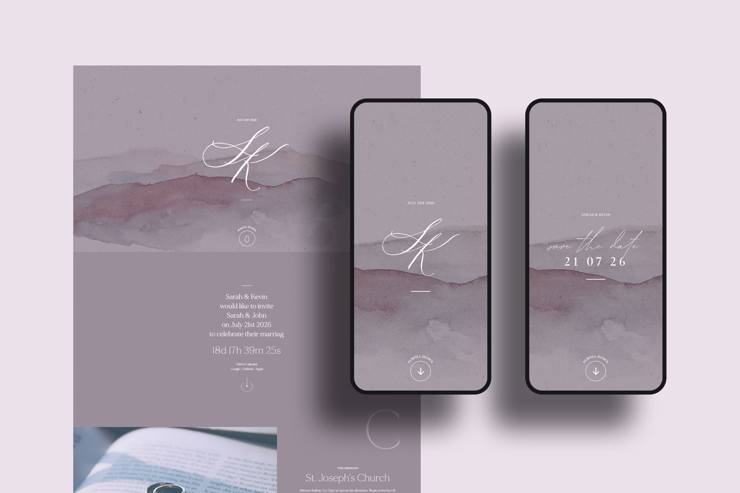 Online wedding invitations, paperless digital WhatsApp evites and websites, save the dates and thank you cards.