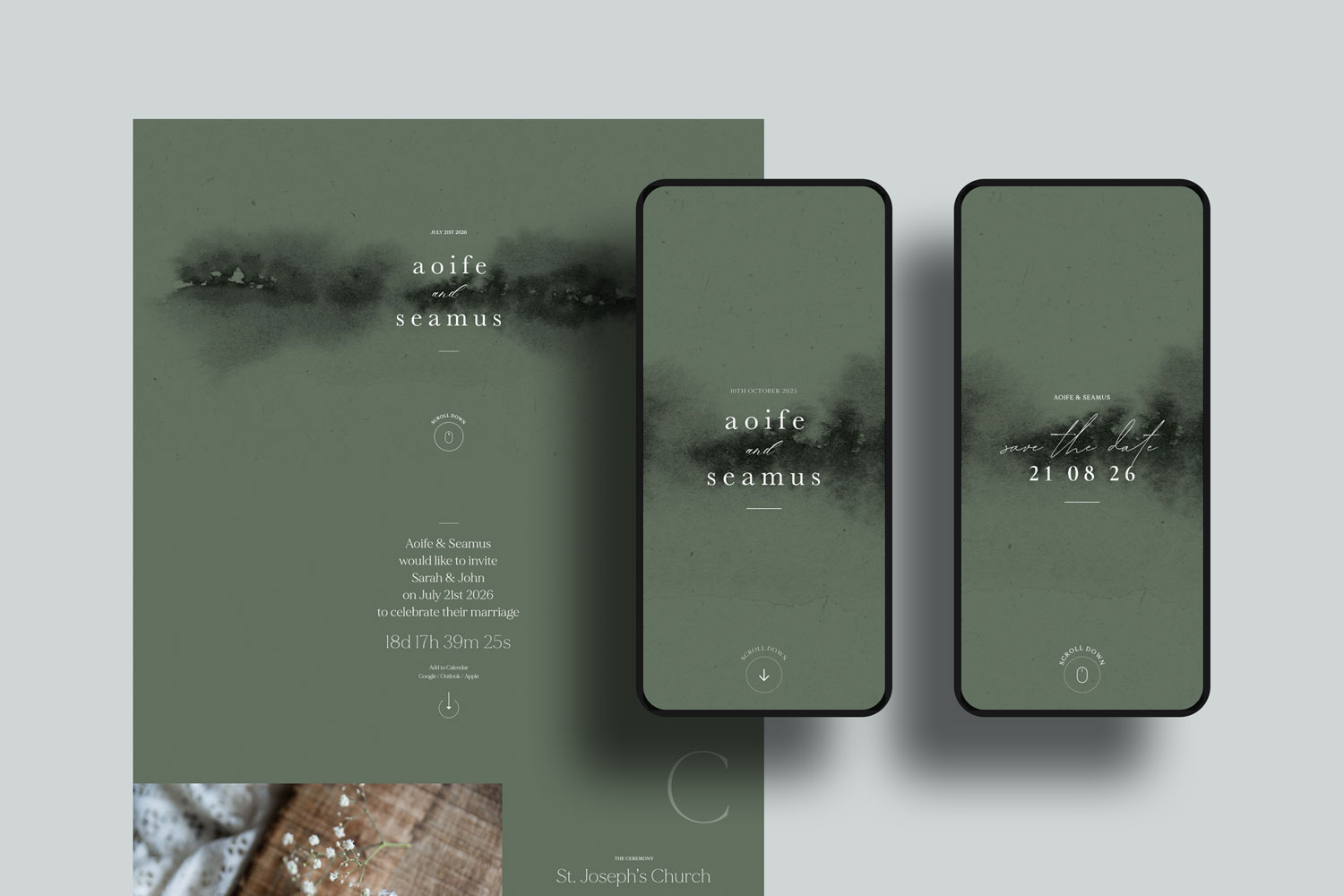 Online wedding invitations, paperless digital WhatsApp evites and websites, save the dates and thank you cards.